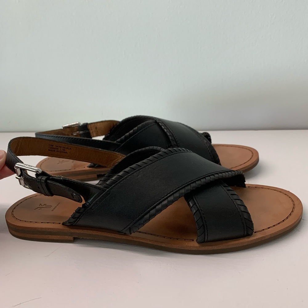 Frye Robin Feather Crisscross Leather Sandal 11
